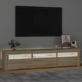 Miniatyrbild 4 av 11: Tv-bänk med LED-belysning sonoma ek 180x35x40 cm - TV-bänk - TV-bänkar - Home & Living