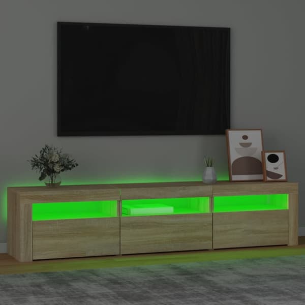 Tv-bänk med LED-belysning sonoma ek 180x35x40 cm - TV-bänk - TV-bänkar - Home & Living