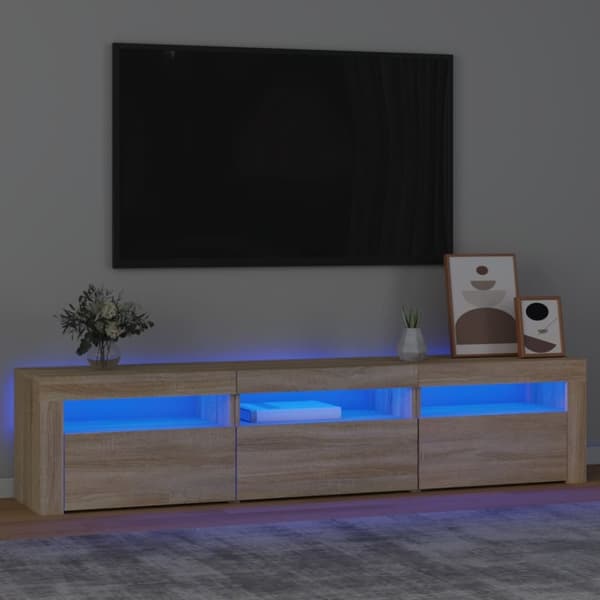 Tv-bänk med LED-belysning sonoma ek 180x35x40 cm - TV-bänk - TV-bänkar - Home & Living