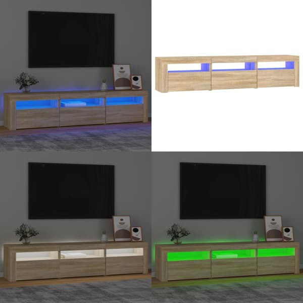Tv-bänk med LED-belysning sonoma ek 180x35x40 cm - TV-bänk - TV-bänkar - Home & Living