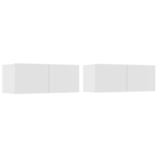 TV-tasot 2 kpl valkoinen 80x30x30 cm tekninen puu - TV-taso - TV-taso - Home & Living