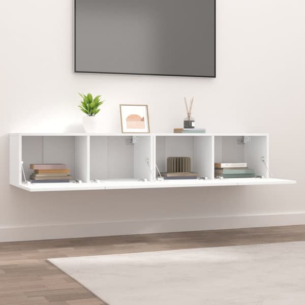 TV-tasot 2 kpl valkoinen 80x30x30 cm tekninen puu - TV-taso - TV-taso - Home & Living