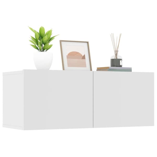 TV-tasot 2 kpl valkoinen 80x30x30 cm tekninen puu - TV-taso - TV-taso - Home & Living