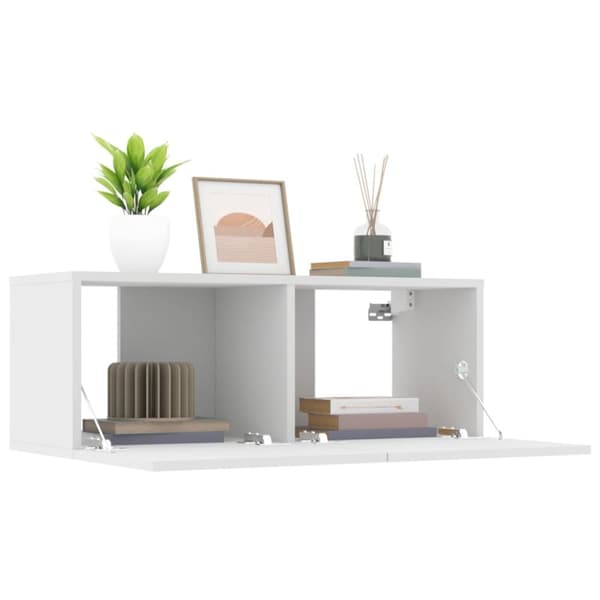 TV-tasot 2 kpl valkoinen 80x30x30 cm tekninen puu - TV-taso - TV-taso - Home & Living