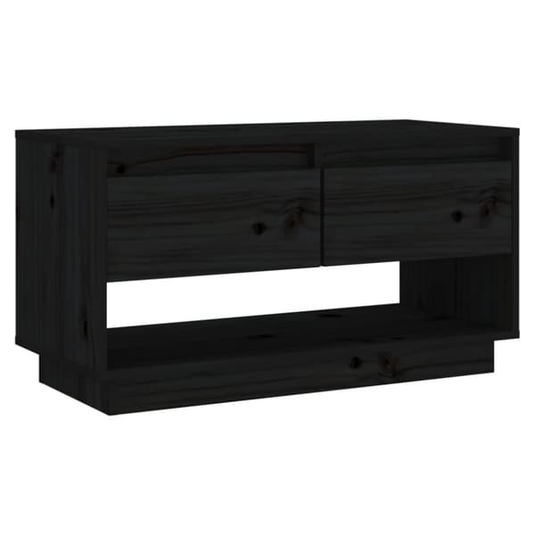 Tv-bänk svart 74x34x40 cm massiv furu - TV-bänk - TV-bänkar. TV-skåp - Home & Living
