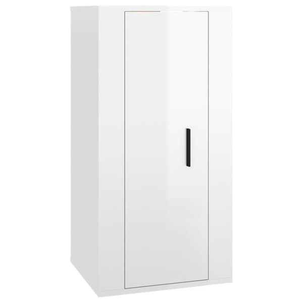 Væghængt tv-skab 40x34,5x80 cm hvid højglans - Væghængt Tv-skab - Væghængte Tv-skabe - Home & Living