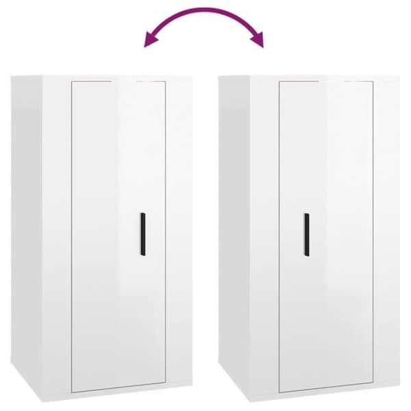 Væghængt tv-skab 40x34,5x80 cm hvid højglans - Væghængt Tv-skab - Væghængte Tv-skabe - Home & Living