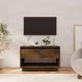 Miniatyrbild 2 av 10: Tv-bänk rökfärgad ek 70x41x44 cm konstruerat trä - TV-skåp - Tv-skåp - Home & Living