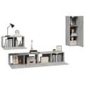 Miniatyrbillede 5 af 11: Tv-skabssæt 4 dele konstrueret træ betongrå - Tv-skab - Tv-skabe - Home & Living