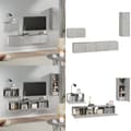 Miniatyrbillede 1 af 11: Tv-skabssæt 4 dele konstrueret træ betongrå - Tv-skab - Tv-skabe - Home & Living