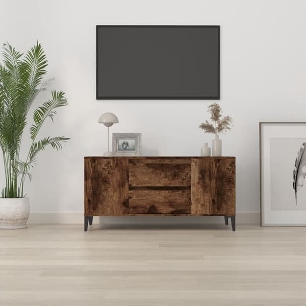 Tv-bord 102x44,5x50 cm konstrueret træ røget egetræ - Tv-skab - Tv-skabe - Home & Living