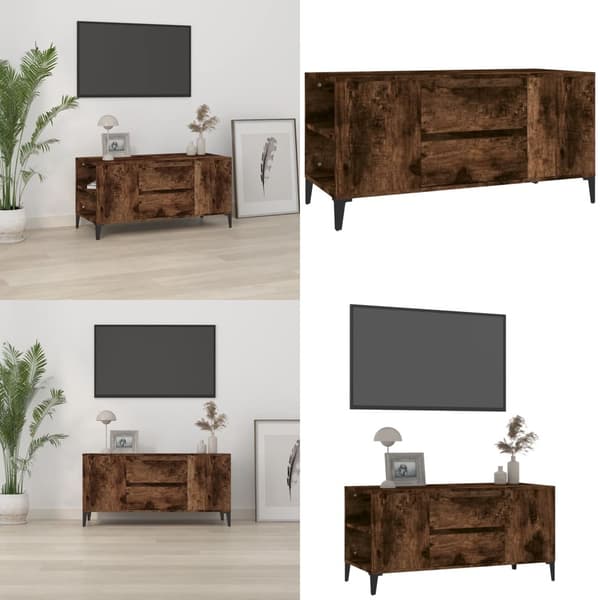 Tv-bord 102x44,5x50 cm konstrueret træ røget egetræ - Tv-skab - Tv-skabe - Home & Living