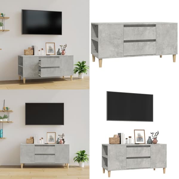 Tv-bord 102x44,5x50 cm konstrueret træ betongrå - Tv-skab - Tv-skabe - Home & Living