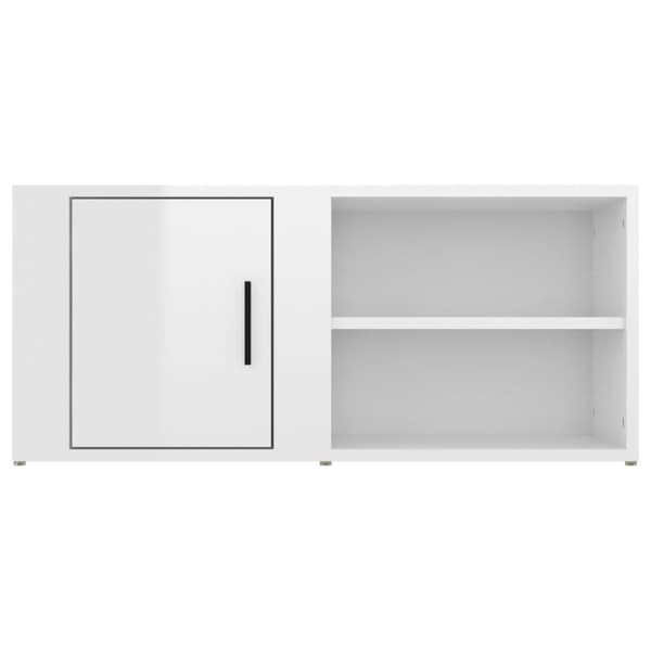 Tv-bänk vit högglans 80x31,5x36 cm konstruerat trä - TV-bänk - TV-bänkar - Home & Living