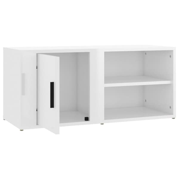 Tv-bänk vit högglans 80x31,5x36 cm konstruerat trä - TV-bänk - TV-bänkar - Home & Living