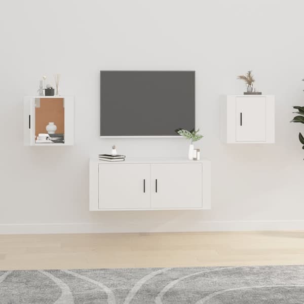 Seinäkiinnitettävät TV-tasot 2 kpl valkoinen 40x34,5x40 cm - Seinäkiinnitettävä TV-taso - Seinäkiinnitettävät TV-tasot - Home & Living