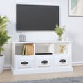 Miniatyrbillede 2 af 11: Tv-bord 100x35x50 cm konstrueret træ hvid - Tv-skab - Tv-skabe - Home & Living