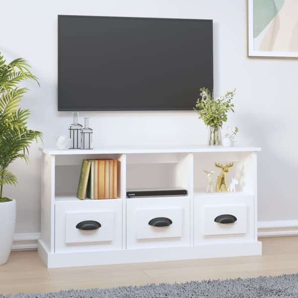 Tv-bord 100x35x50 cm konstrueret træ hvid - Tv-skab - Tv-skabe - Home & Living