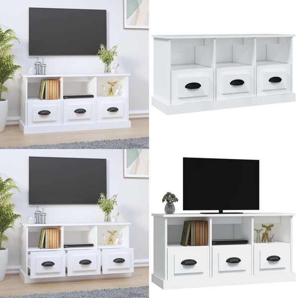Tv-bord 100x35x50 cm konstrueret træ hvid - Tv-skab - Tv-skabe - Home & Living