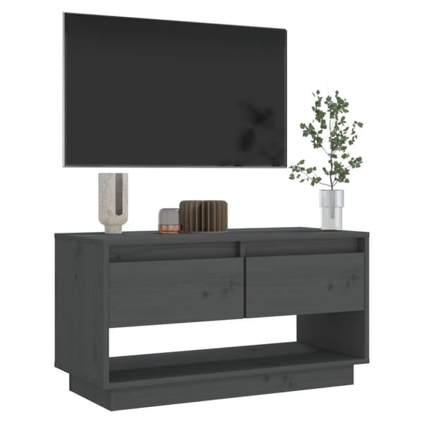 Tv-bänk grå 74x34x40 cm massiv furu - TV-bänk - TV-bänkar. TV-skåp - Home & Living