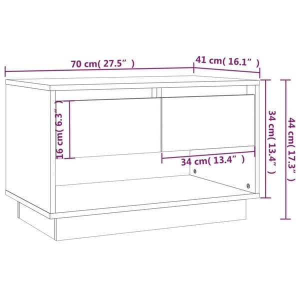 Tv-bord 70x41x44 cm konstrueret træ brun egetræsfarve - Tv-bord - Tv-borde - Home & Living