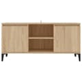 Miniatyrbild 6 av 11: TV-bänk med metallben sonoma-ek 103,5x35x50 cm - TV-bänk - TV-bänkar - Home & Living