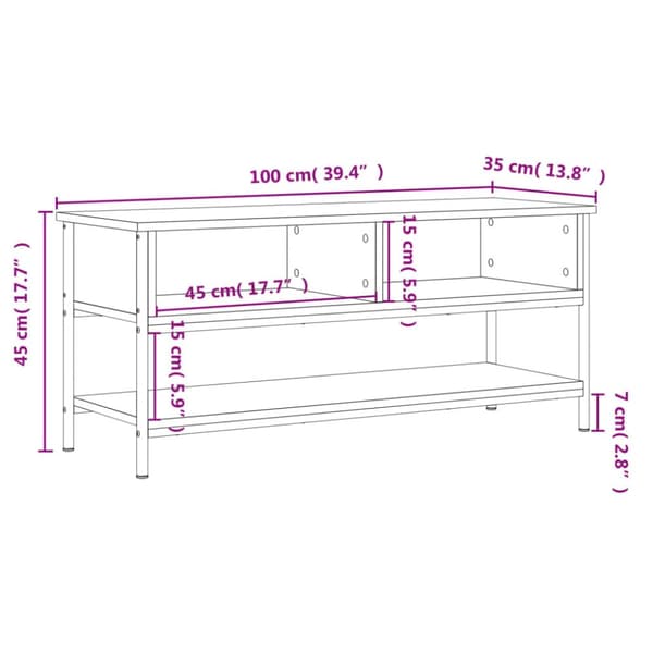 Tv-bord 100x35x45 cm konstrueret træ sort - Tv-skab - Tv-skabe - Home & Living