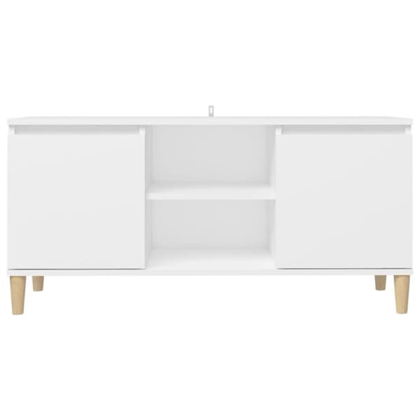 TV-bänk med massiva ben vit 103,5x35x50 cm - TV-bänk - TV-bänkar - Home & Living