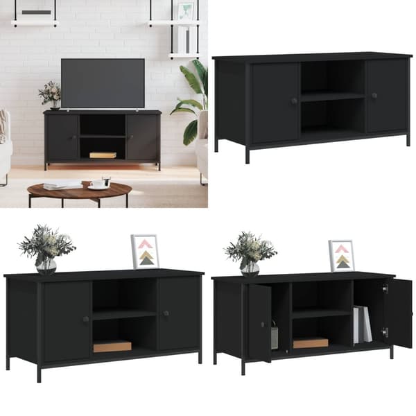 Tv-bord 100x40x50 cm konstrueret træ sort - Tv-skab - Tv-skabe - Home & Living