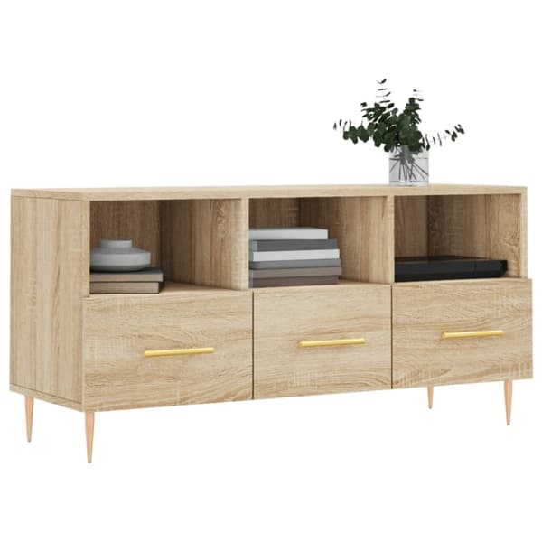 Tv-bänk sonoma ek 102x36x50 cm konstruerat trä - TV-bänk - TV-bänkar - Home & Living
