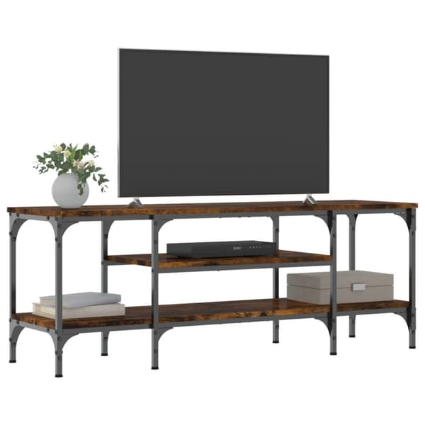Tv-bord 121x35x45 cm konstrueret træ og jern røget egetræsfarve - Tv-skab - Tv-skabe - Home & Living