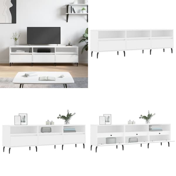 Tv-bänk vit 150x30x44,5 cm konstruerat trä - Tv-bänk - Tv-bänkar - Home & Living
