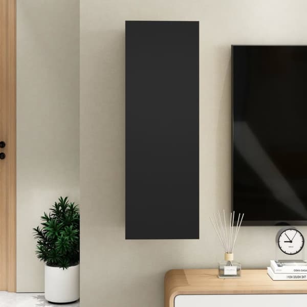 Tv-bord 30,5x30x90 cm konstrueret træ sort - Tv-bord - Tv-borde - Home & Living