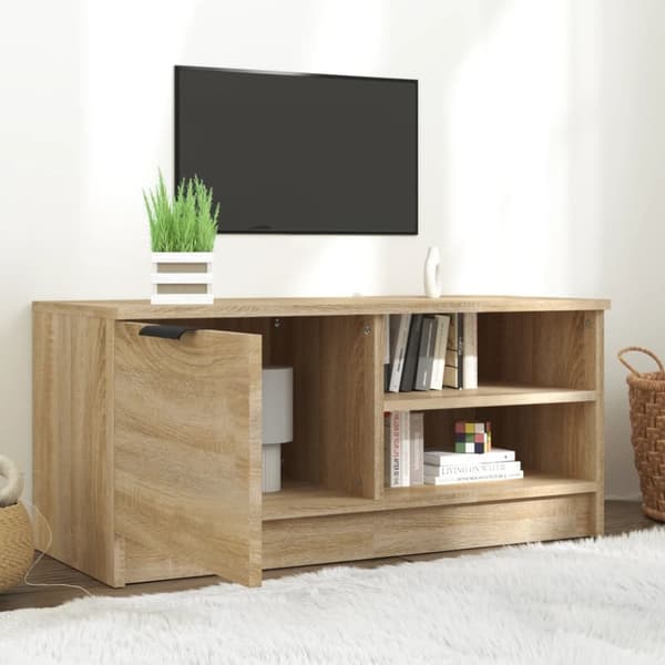 Tv-bord 80x35x36,5 cm konstrueret træ sonoma-eg - Tv-bord - Tv-borde - Home & Living
