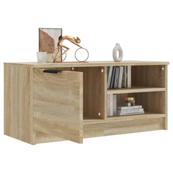 Tv-bord 80x35x36,5 cm konstrueret træ sonoma-eg - Tv-bord - Tv-borde - Home & Living