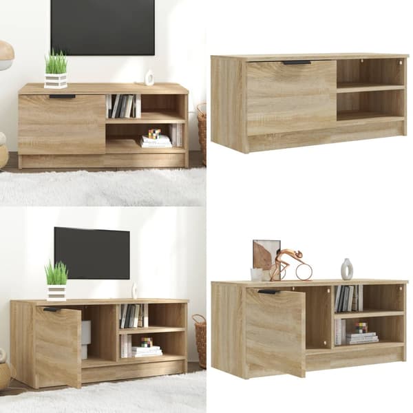 Tv-bord 80x35x36,5 cm konstrueret træ sonoma-eg - Tv-bord - Tv-borde - Home & Living
