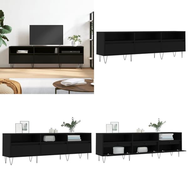 Tv-bord 150x30x44,5 cm konstrueret træ sort - Tv-bord - Tv-borde - Home & Living