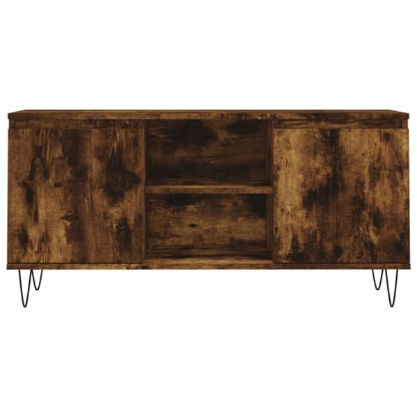 Tv-bänk rökfärgad ek 104x35x50 cm konstruerat trä - Tv-bänk - Tv-bänkar - Home & Living