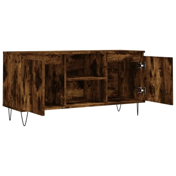 Tv-bänk rökfärgad ek 104x35x50 cm konstruerat trä - Tv-bänk - Tv-bänkar - Home & Living