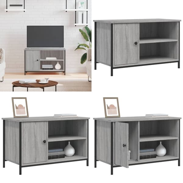 Tv-bord 80x40x50 cm konstrueret træ grå sonoma-eg - Tv-skab - Tv-skabe - Home & Living