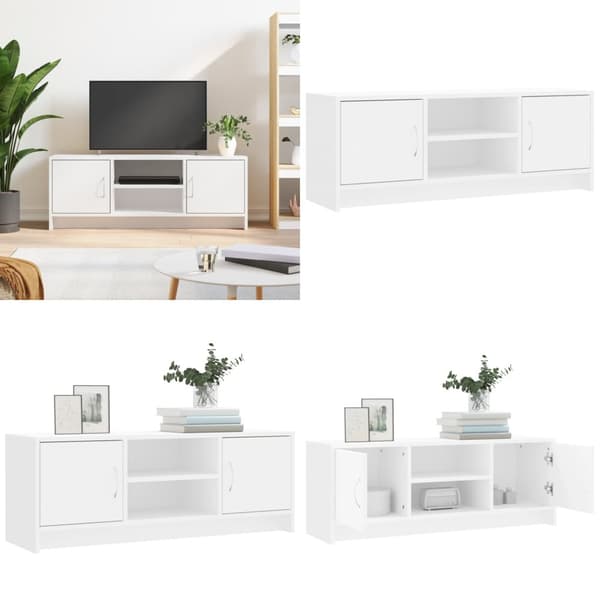 Tv-bänk vit 102x30x37,5 cm konstruerat trä - TV-bänk - TV-bänkar - Home & Living