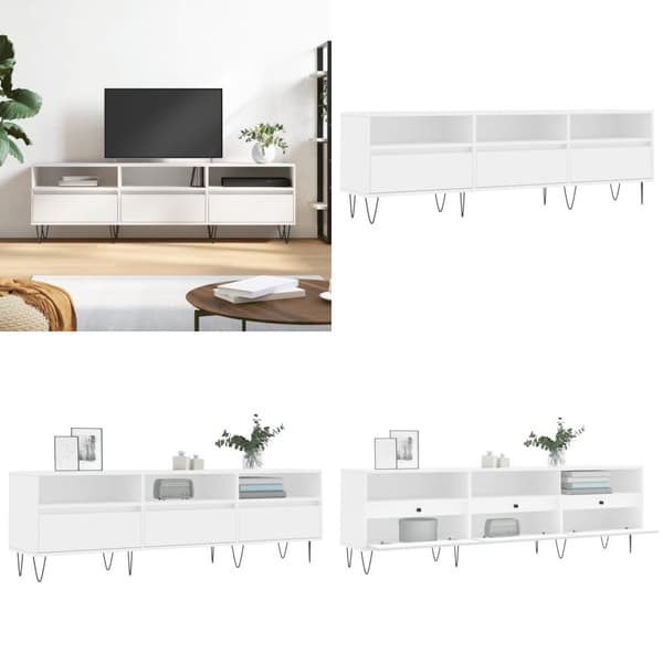 Tv-bord 150x30x44,5 cm konstrueret træ hvid - Tv-bord - Tv-borde - Home & Living
