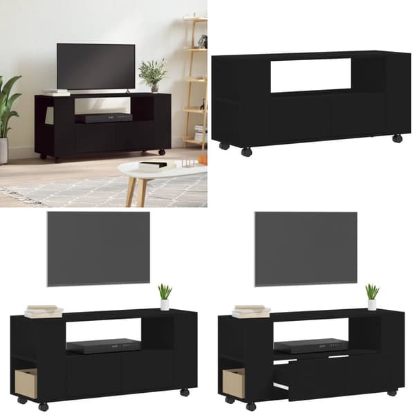 Tv-bord 102x34,5x43 cm konstrueret træ sort - Tv-skab - Tv-skabe - Home & Living