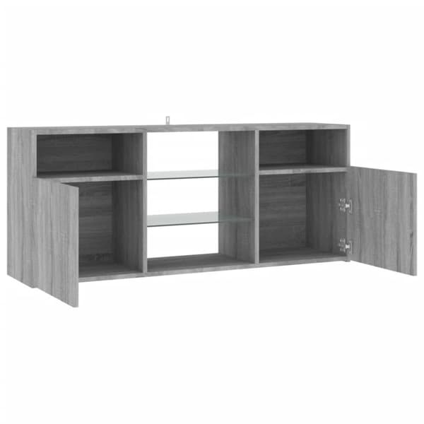 TV-bänk med LED-belysning grå sonama 120x30x50 cm - TV-bänk - TV-bänkar - Home & Living