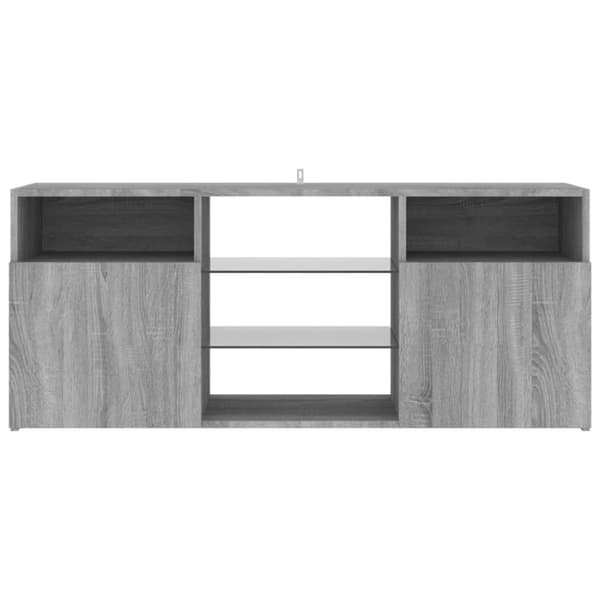 TV-bänk med LED-belysning grå sonama 120x30x50 cm - TV-bänk - TV-bänkar - Home & Living