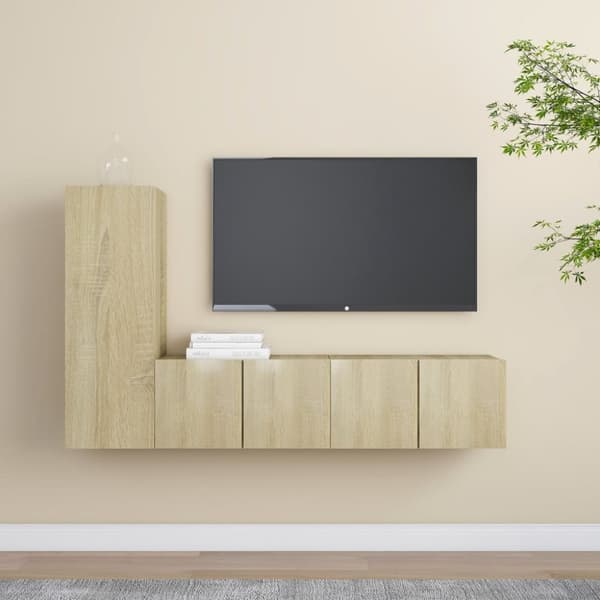 3-osainen TV-kaappisarja Sonoma-tammi tekninen puu - TV-kaappisarja - TV-kaappisarjat - Home & Living