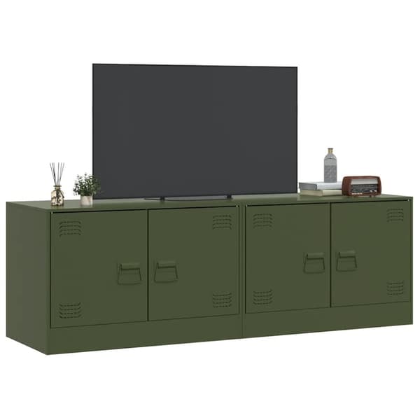 vidaXL tv-borde 2 stk. 67x39x44 cm stål olivengrøn
