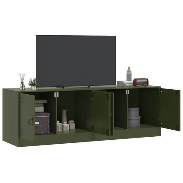 vidaXL TV-skåp 2 st olivgrön 67x39x44 cm stål
