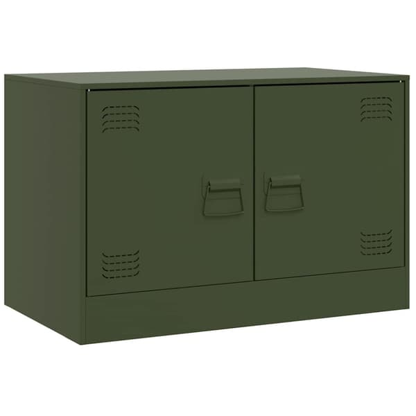 vidaXL TV-skåp 2 st olivgrön 67x39x44 cm stål