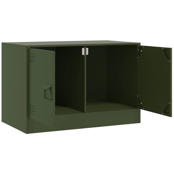 vidaXL TV-skåp 2 st olivgrön 67x39x44 cm stål